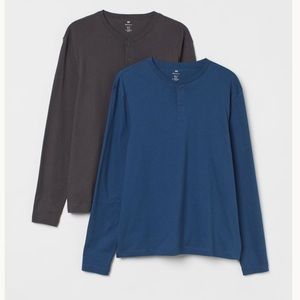 BRAND NEW never worn, purchased wrong size 2-pack long sleeve Henley